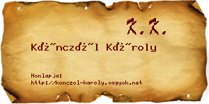 Könczöl Károly névjegykártya